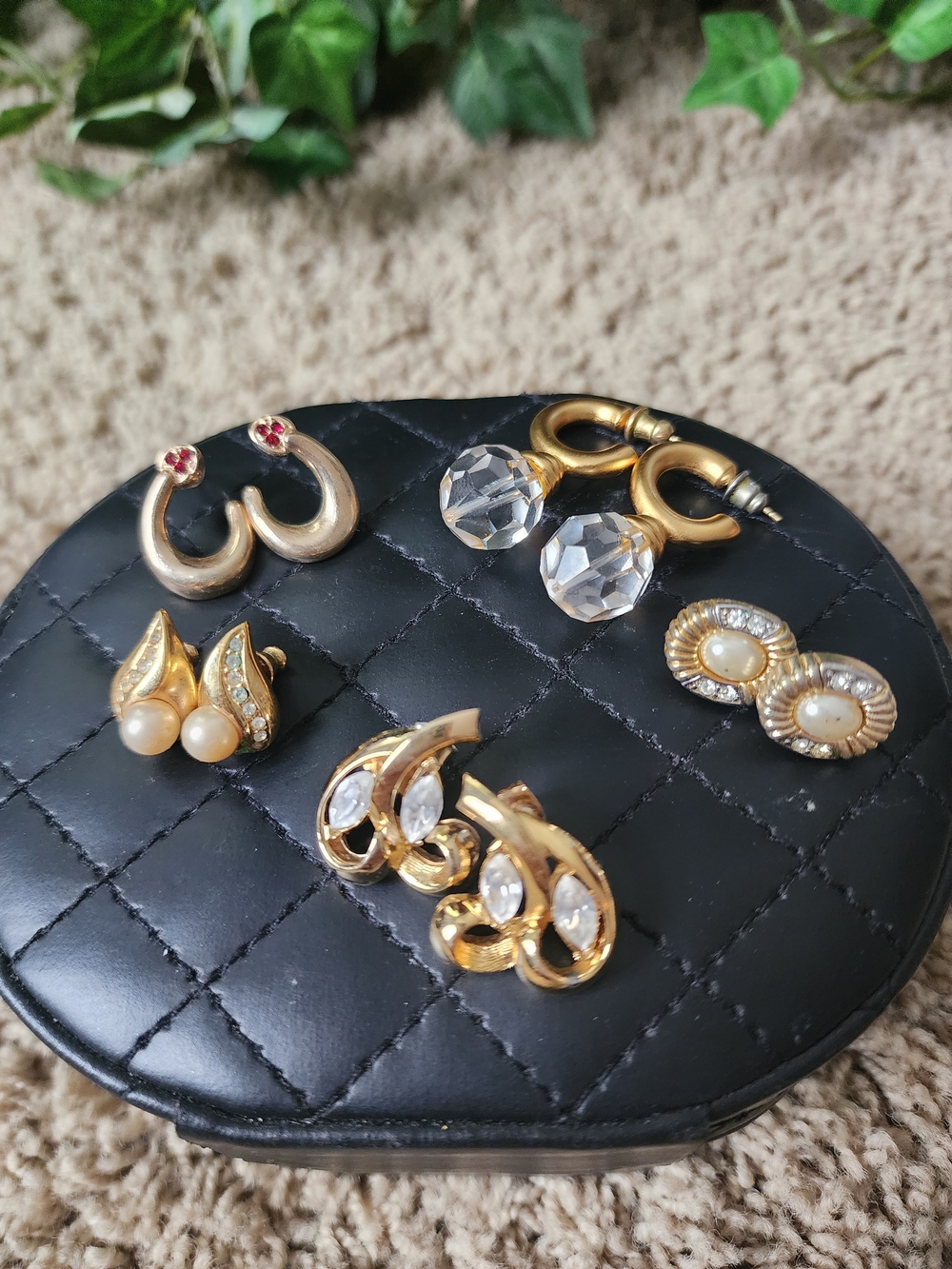 Gold-Tone Crystal & Pearl Clip-On Earring Set - Women's Jewelry